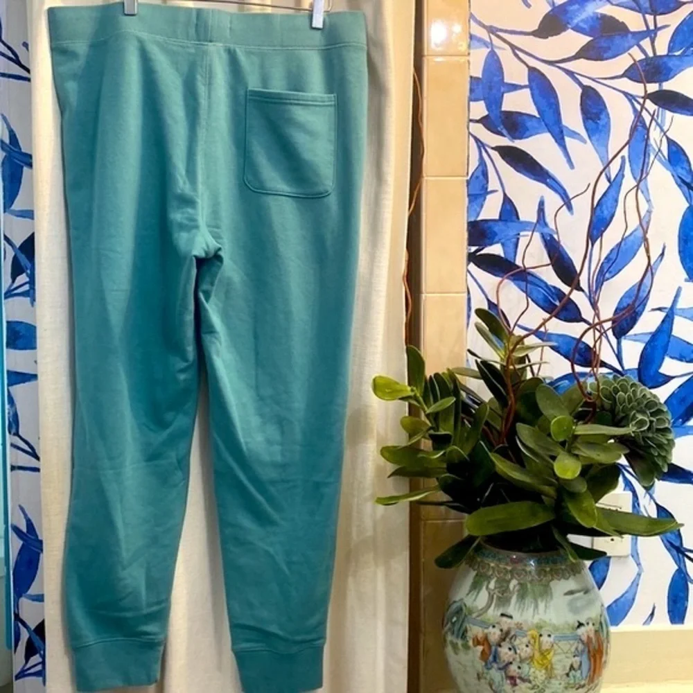 NWOT Men’s Land’s End Serious Sweats Sea Foam Blue Draw String Joggers Size L